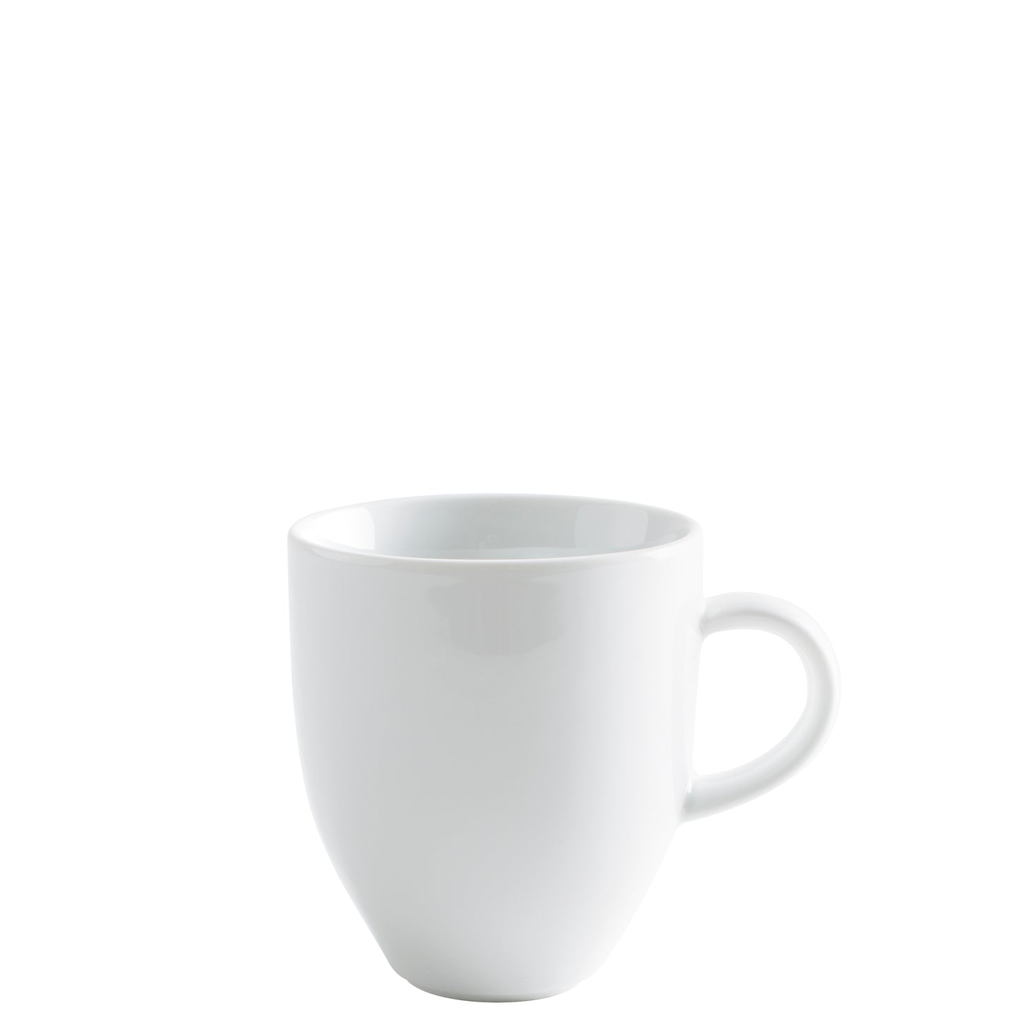Weiße Kaffeetasse auf weißem Hintergrund