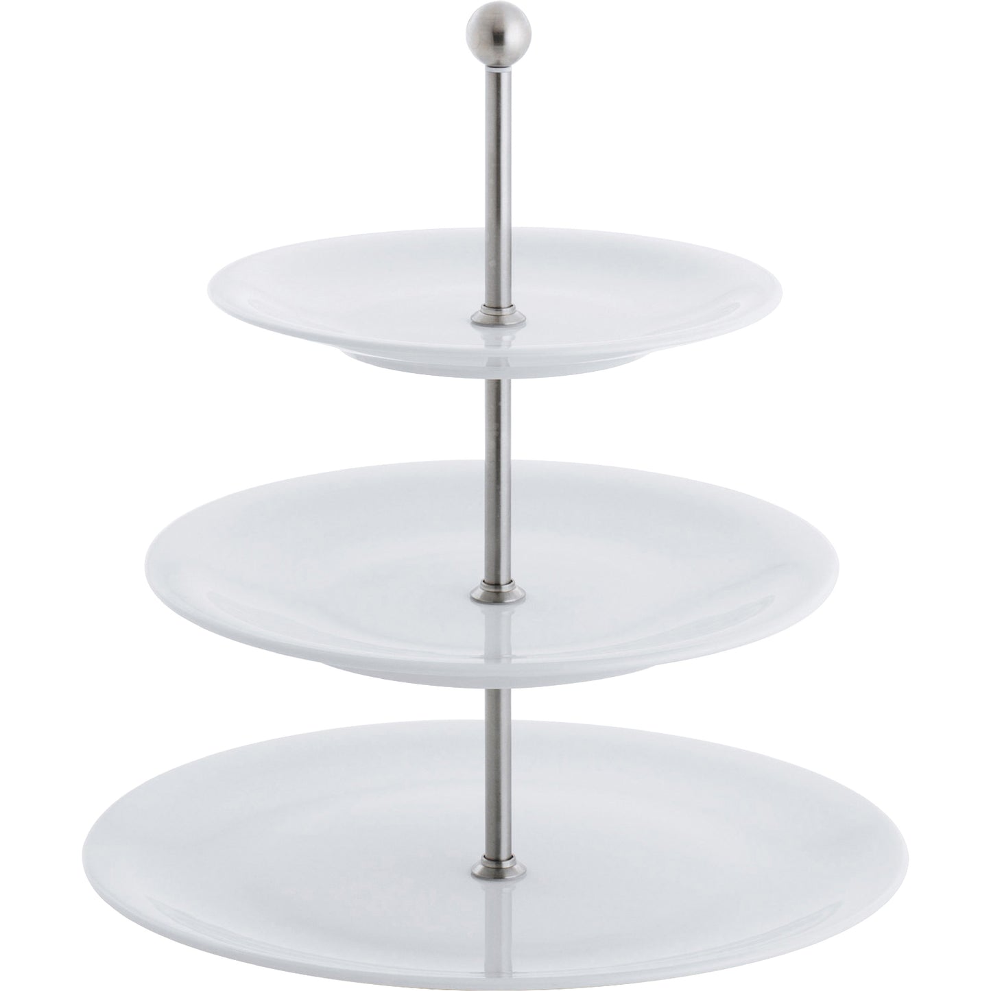 Dreistöckige Etagere aus Porzellan.