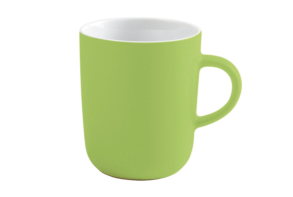 Grüne Tasse mit Henkel.