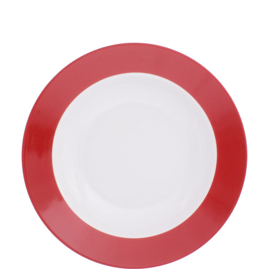 B2B Gastronomie, Teller, rot, weiß, Fokus