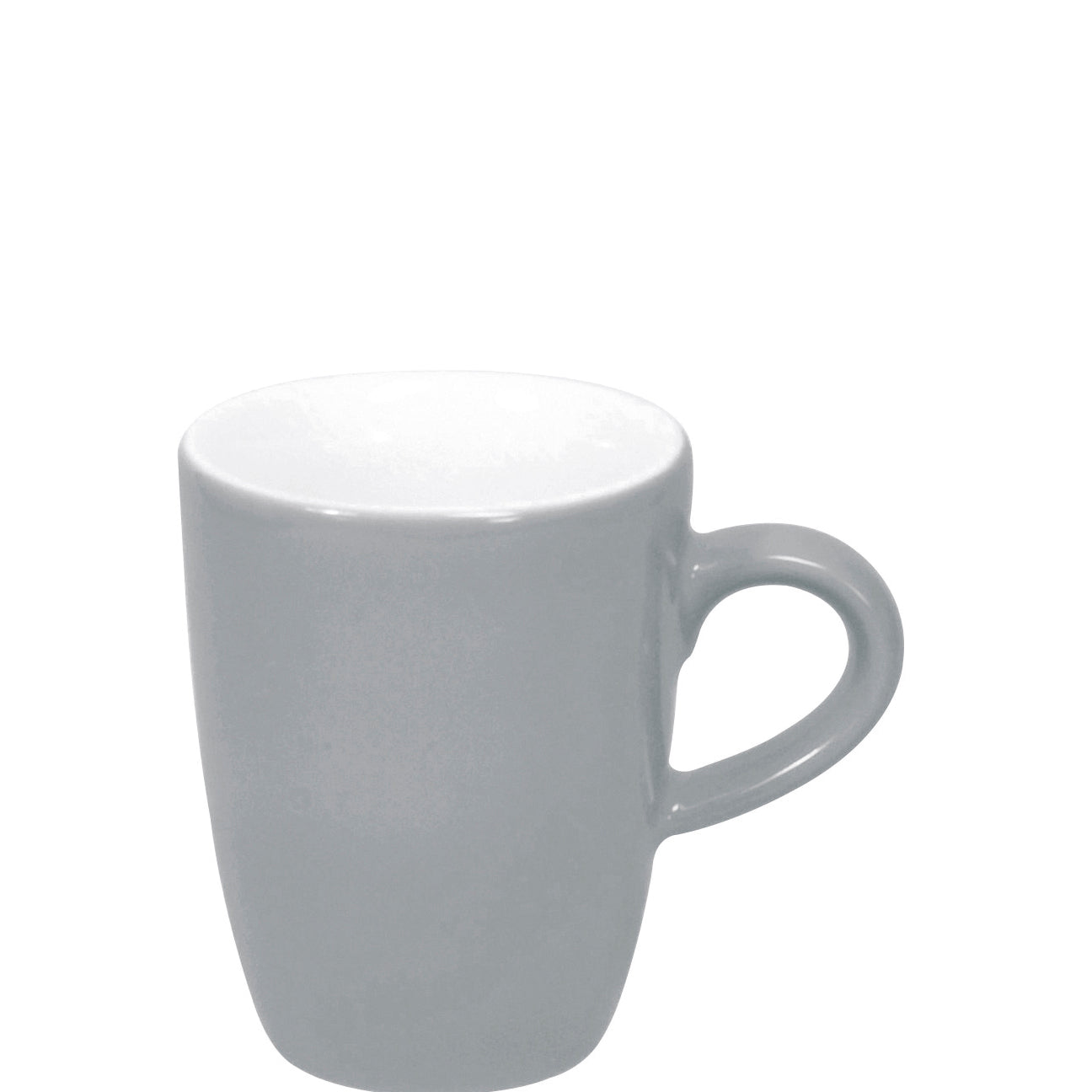 Weiße Kaffeetasse auf weißem Hintergrund