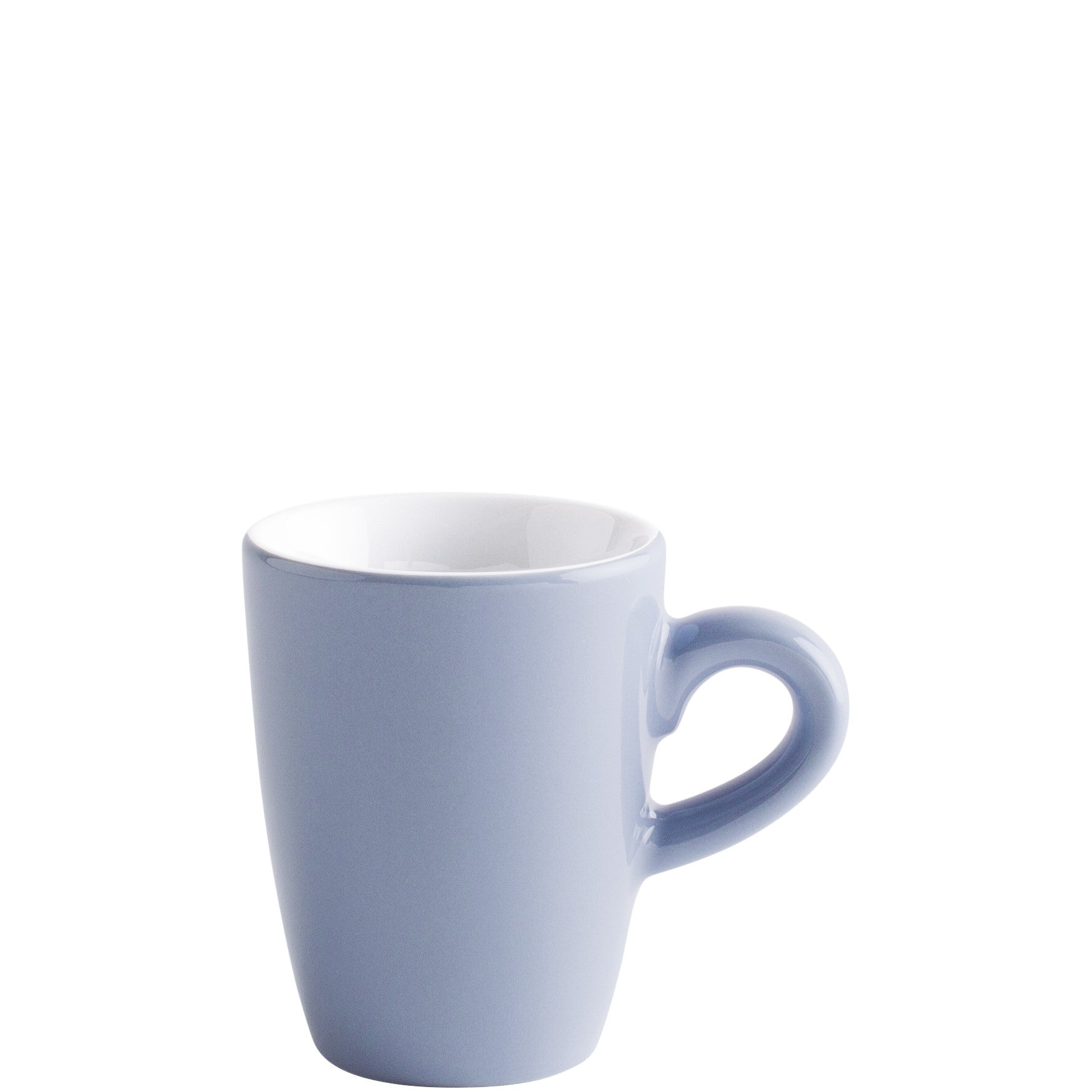 Weiße Kaffeetasse auf weißem Hintergrund