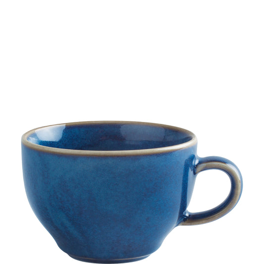 Blaue Keramiktasse, Nahaufnahme, B2B Gastronomie