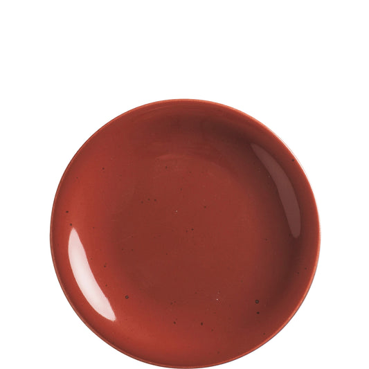 Rote Schale auf weißem Hintergrund