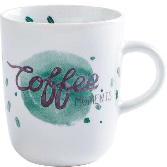 Tasse mit "Coffee Moments"-Aufdruck.