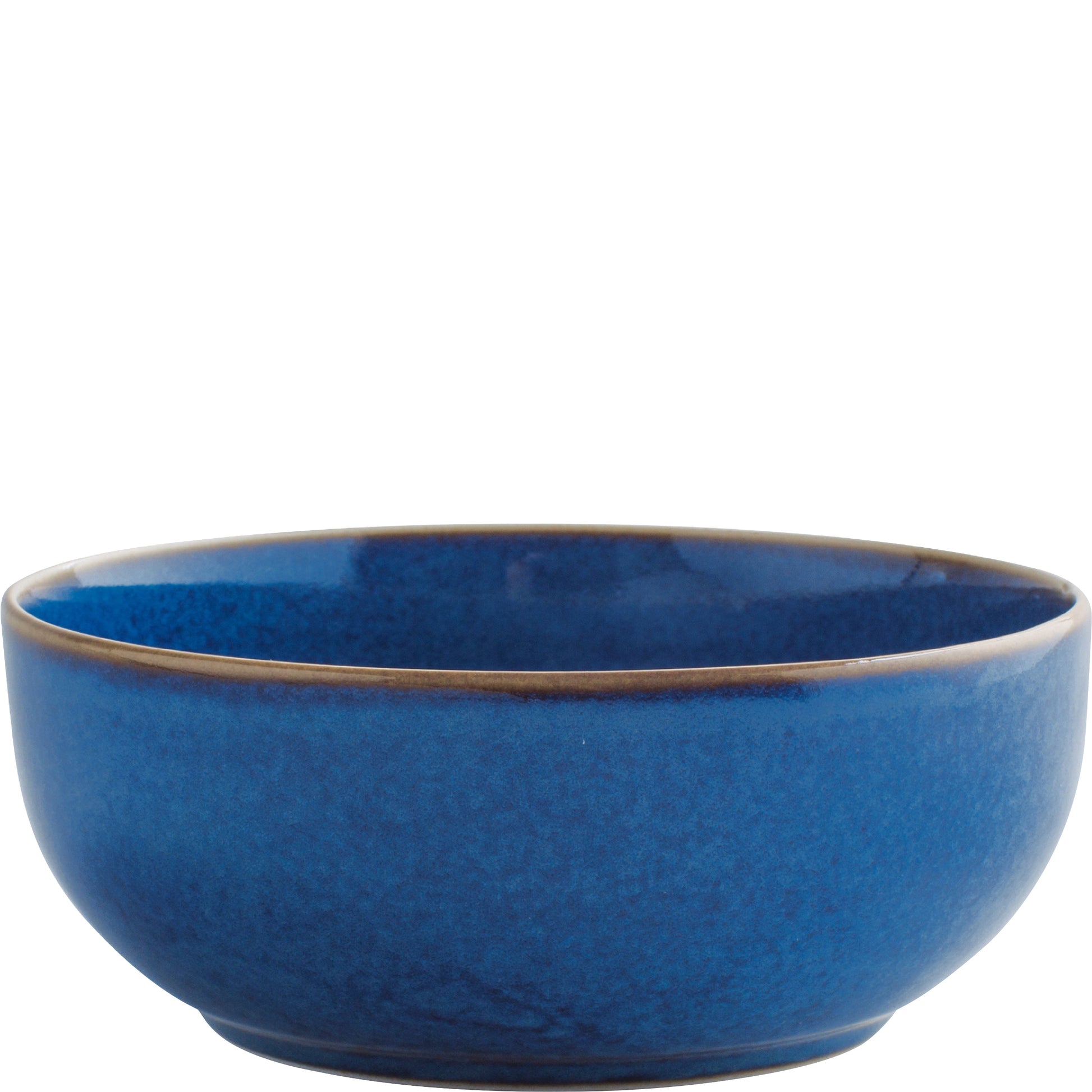 Blaue Porzellanschale mit Rand.