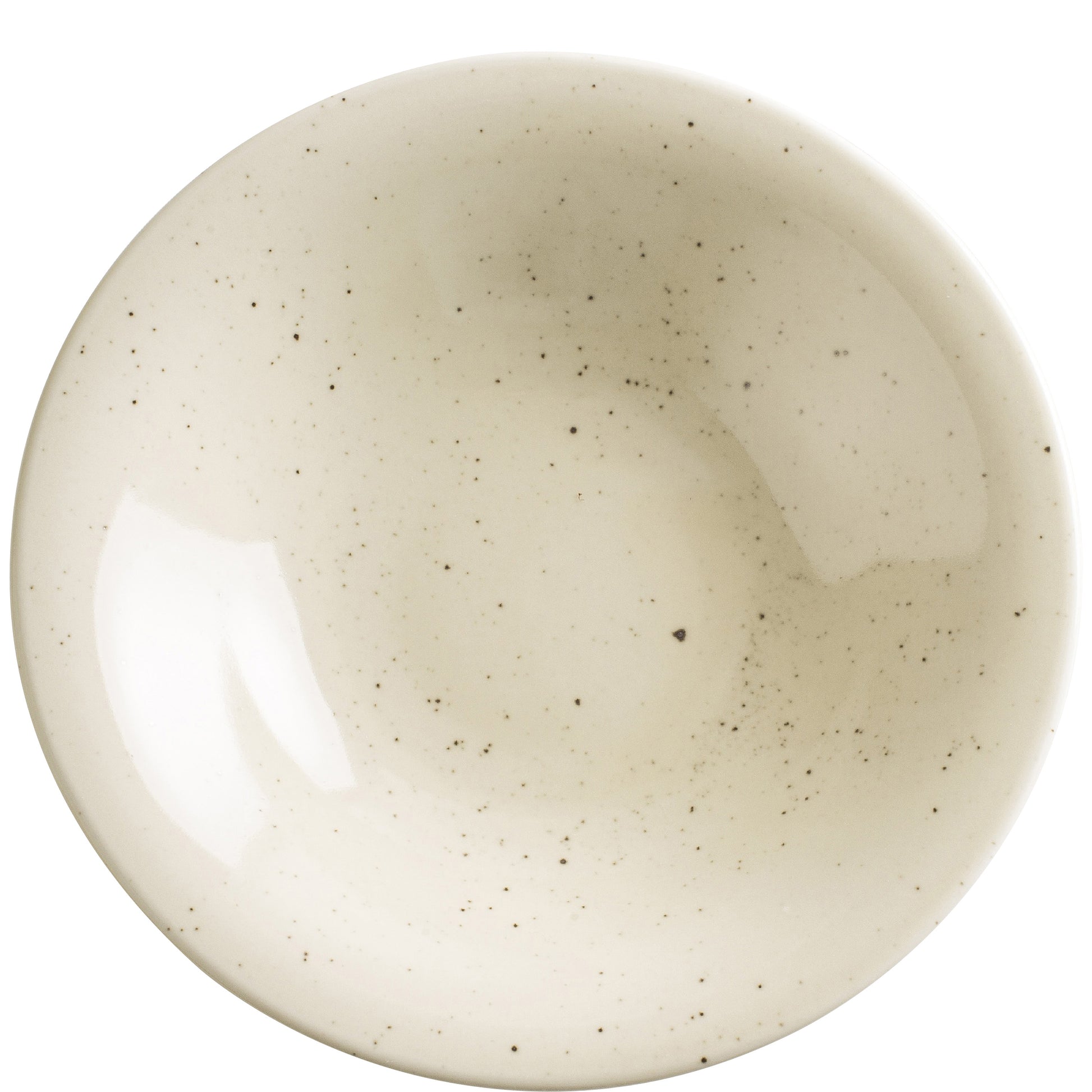Weiße Keramikschale mit schwarzen Sprenkeln