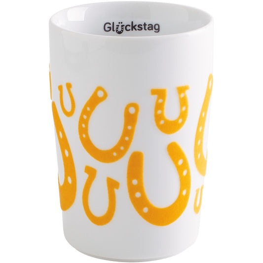 Kaffeetasse mit "Glückstag" Schriftzug