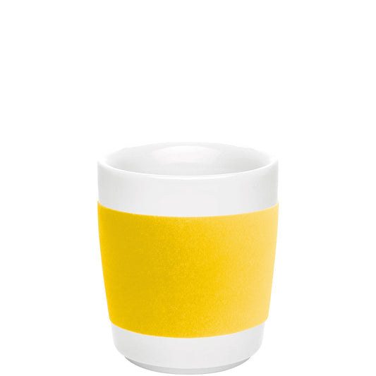 Kaffeebecher mit gelber Band