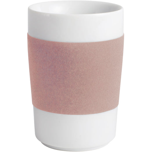 Kaffeetasse mit pinkem Hüllenrand