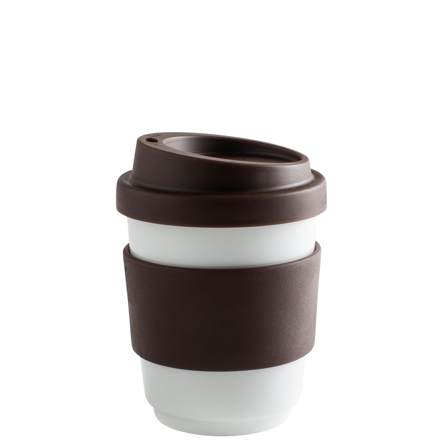 Kaffeebecher mit braunem Deckel