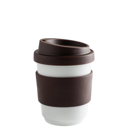 Kaffeebecher mit braunem Deckel