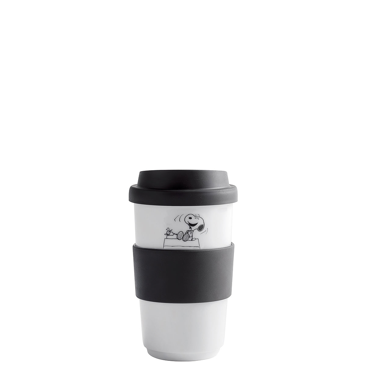 Thermobecher mit Snoopy-Design.