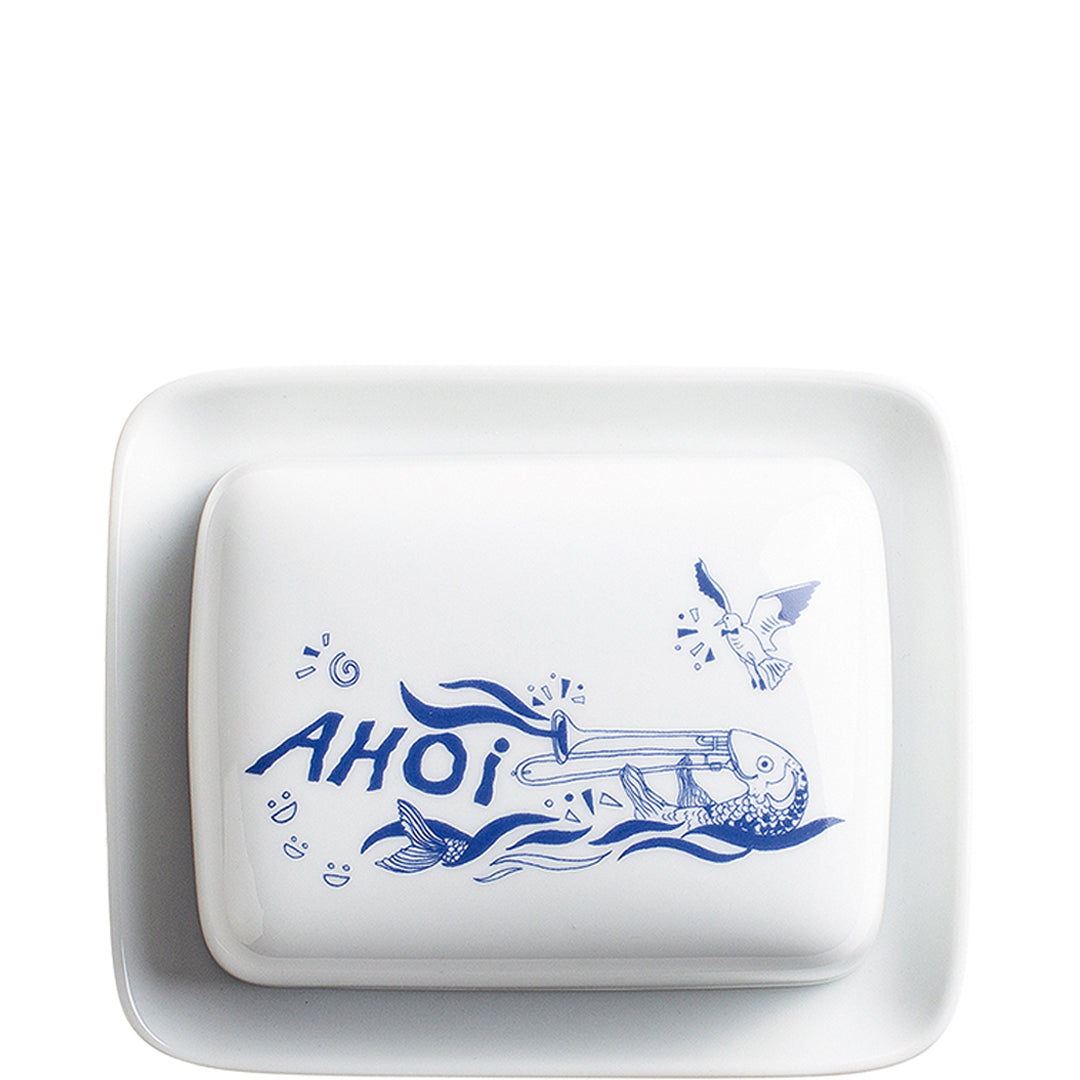 Porzellanschale mit maritimem Design.