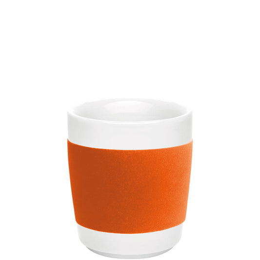 Kaffeetasse mit orangefarbenem Band