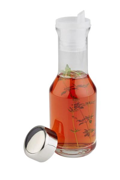 Infused herbal tea in bottle