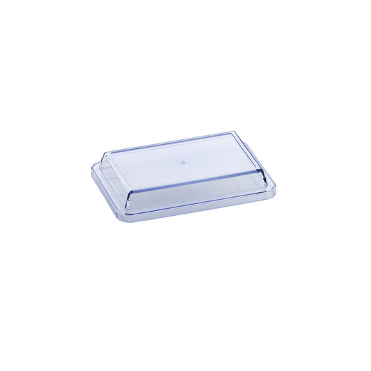 Transparente Abdeckhaube für Lebensmittel.