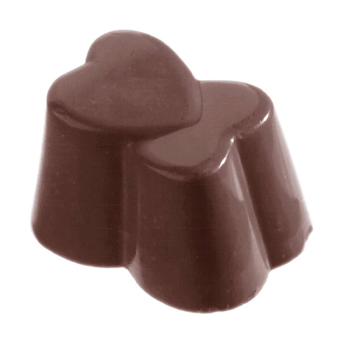 Herzförmige Schokoladenpraline.