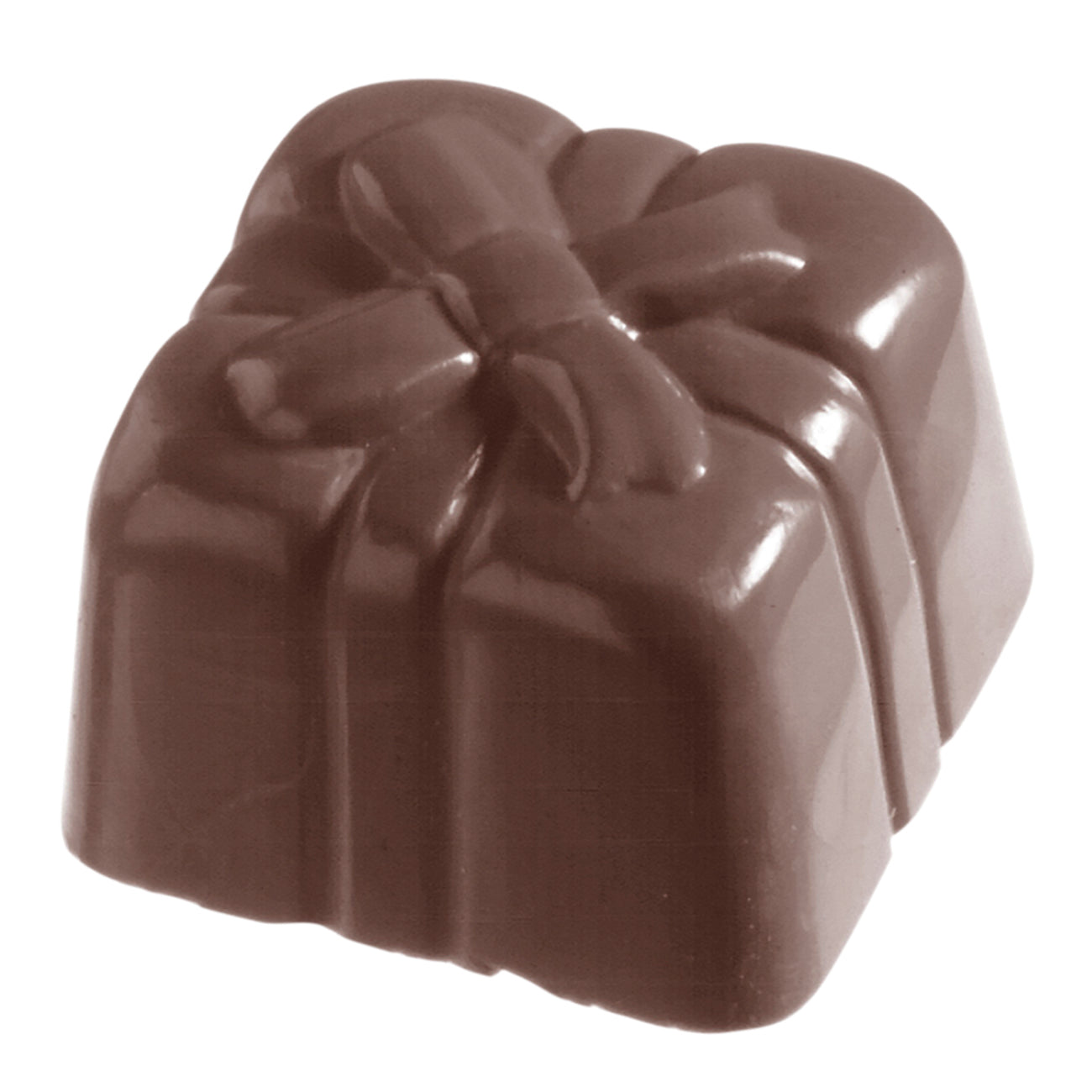 Schokoladenpraline in Geschenkform.