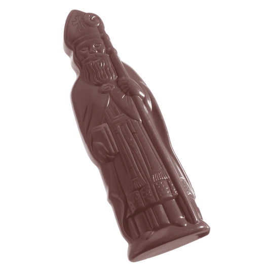 Schokoladenfigur eines Heiligen.