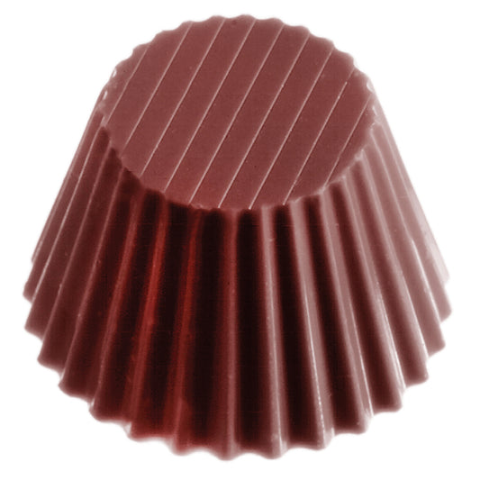 Rote, gewellte Silikonform für Lebensmittel.