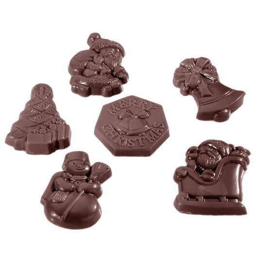 Weihnachtliche Schokoladenfiguren für Gastronomie.