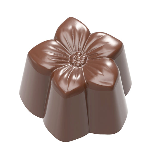 Blütenförmige Schokoladenpraline.