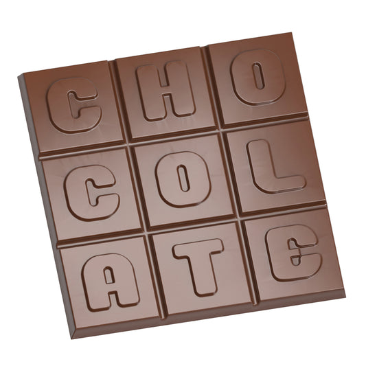 Schokolade mit Buchstabenform.