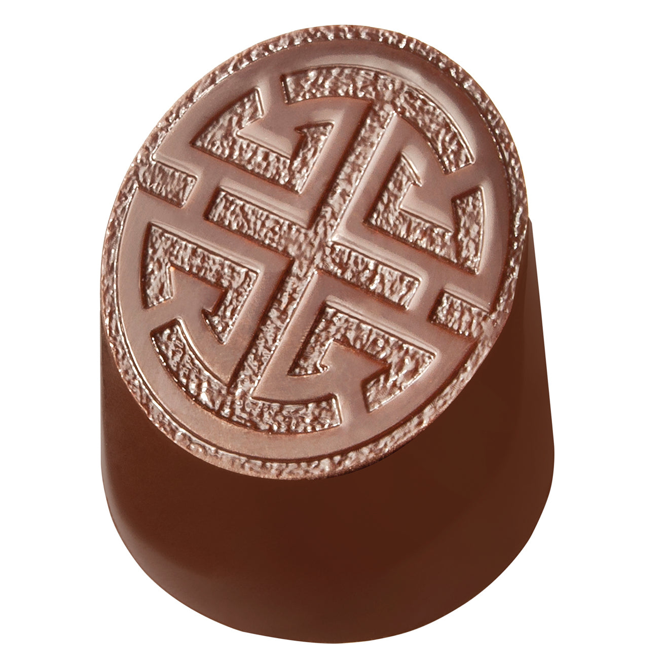 Schokoladenpraline mit Muster.