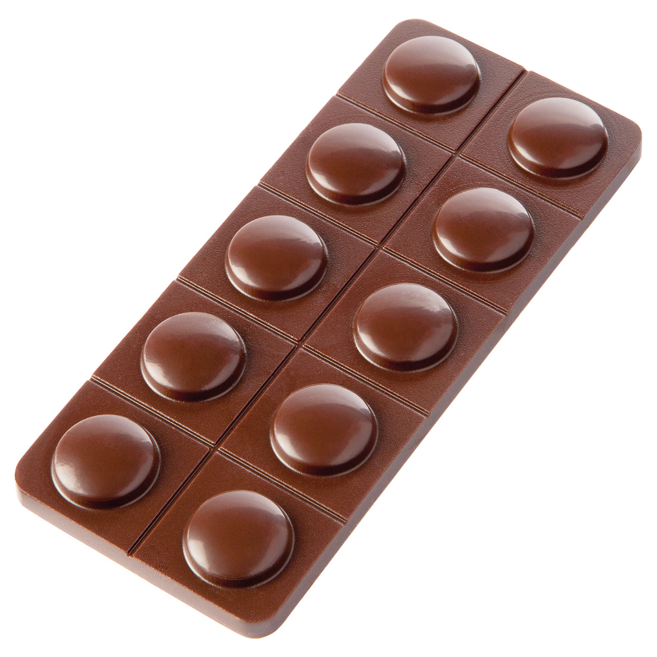 Schokoladenstückchen auf einer Platte.