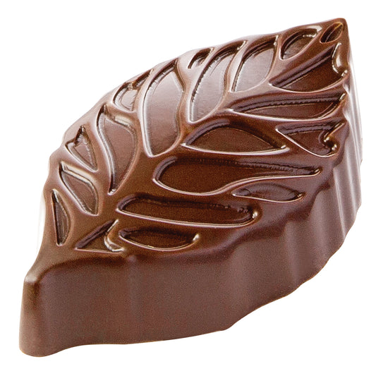 Schokoladenblatt in eleganter Form.