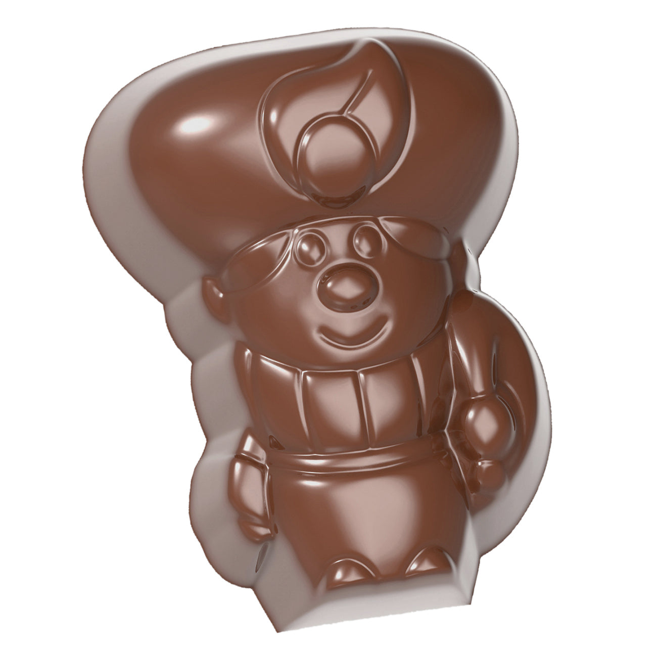 Schokoladenfigur im Gastronomie-Kontext.