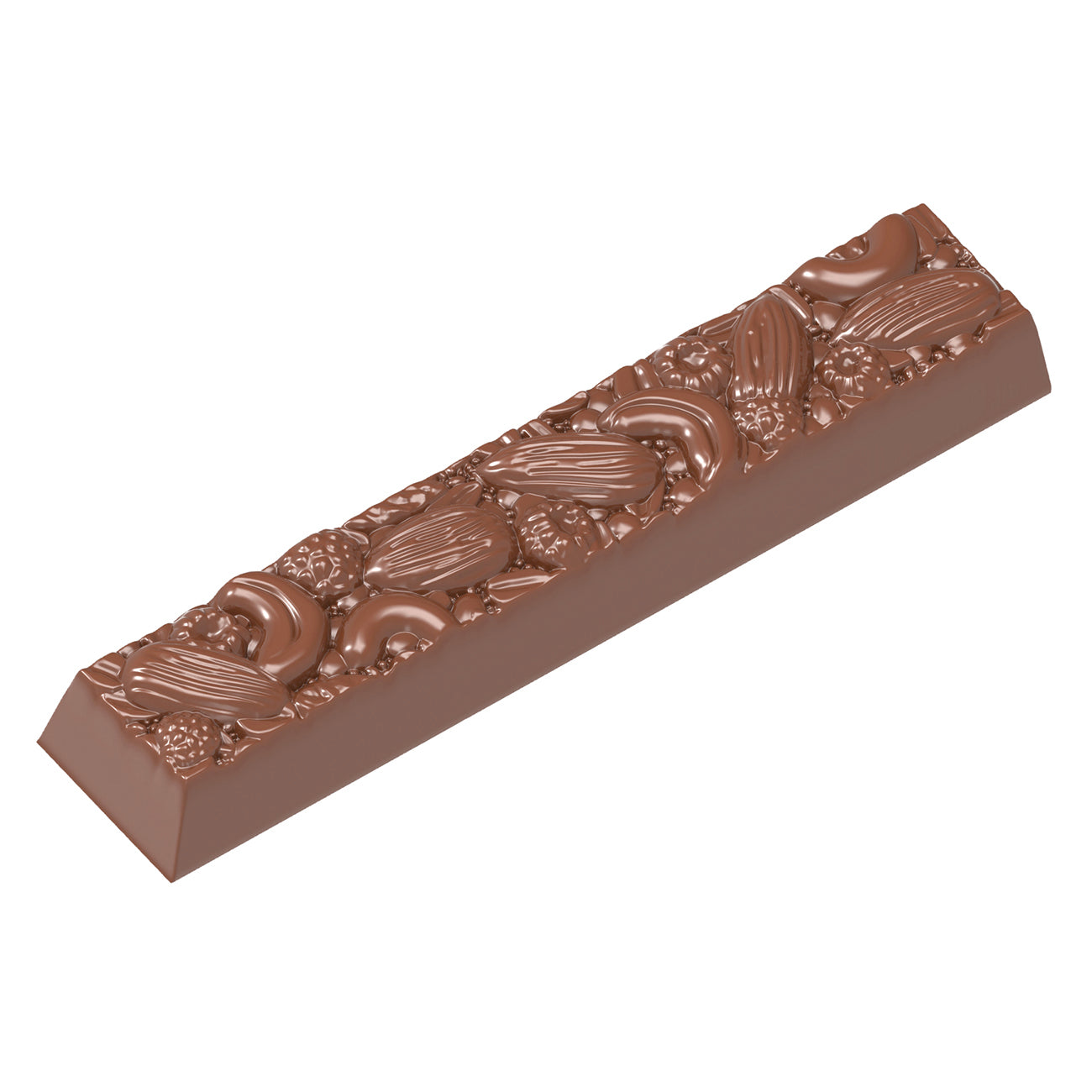 Schokoladenriegel mit dekorativem Muster.