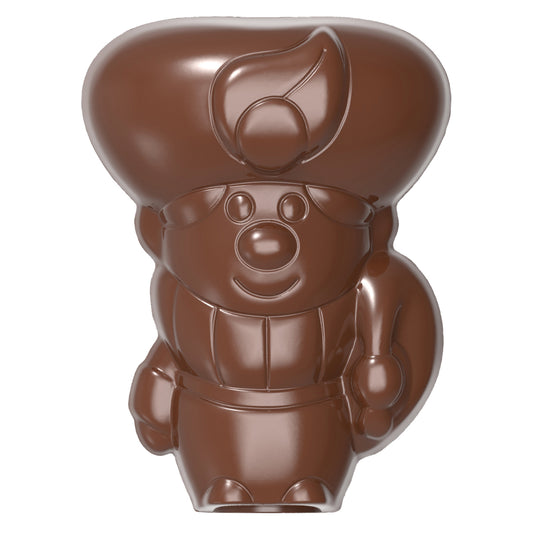 Schokoladenfigur im Gastronomie-Kontext.