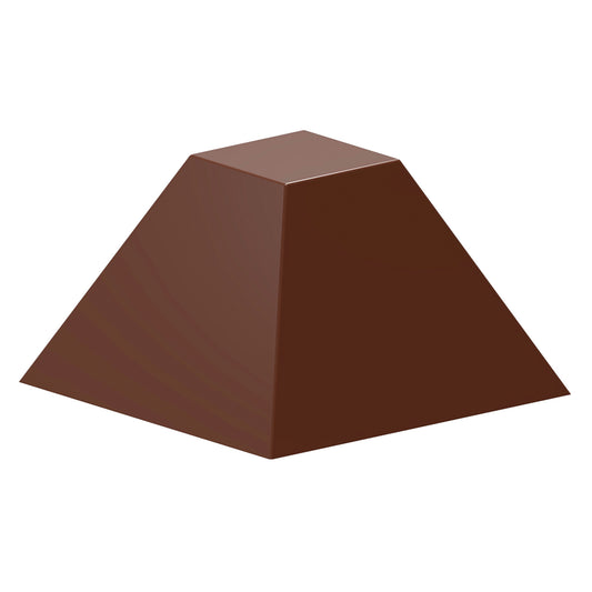 Dunkelbrauner pyramidenförmiger Gegenstand.
