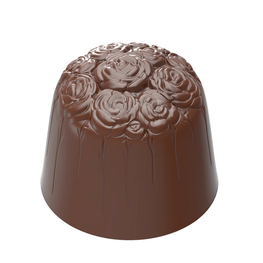 Schokoladenform mit Rosenmuster.