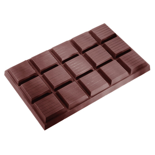 Dunkle Schokolade in Blockform.