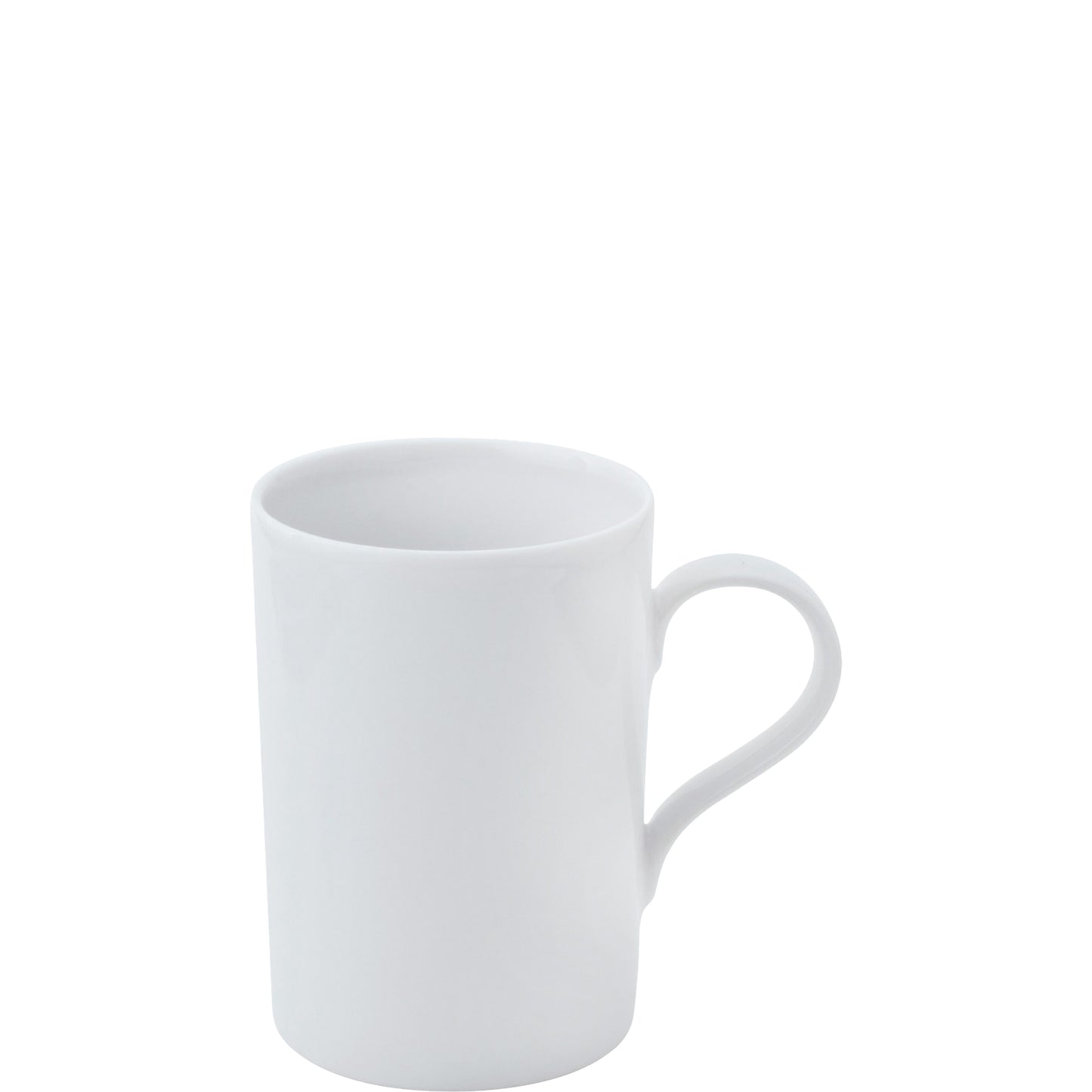 Weiße Kaffeetasse auf weißem Hintergrund