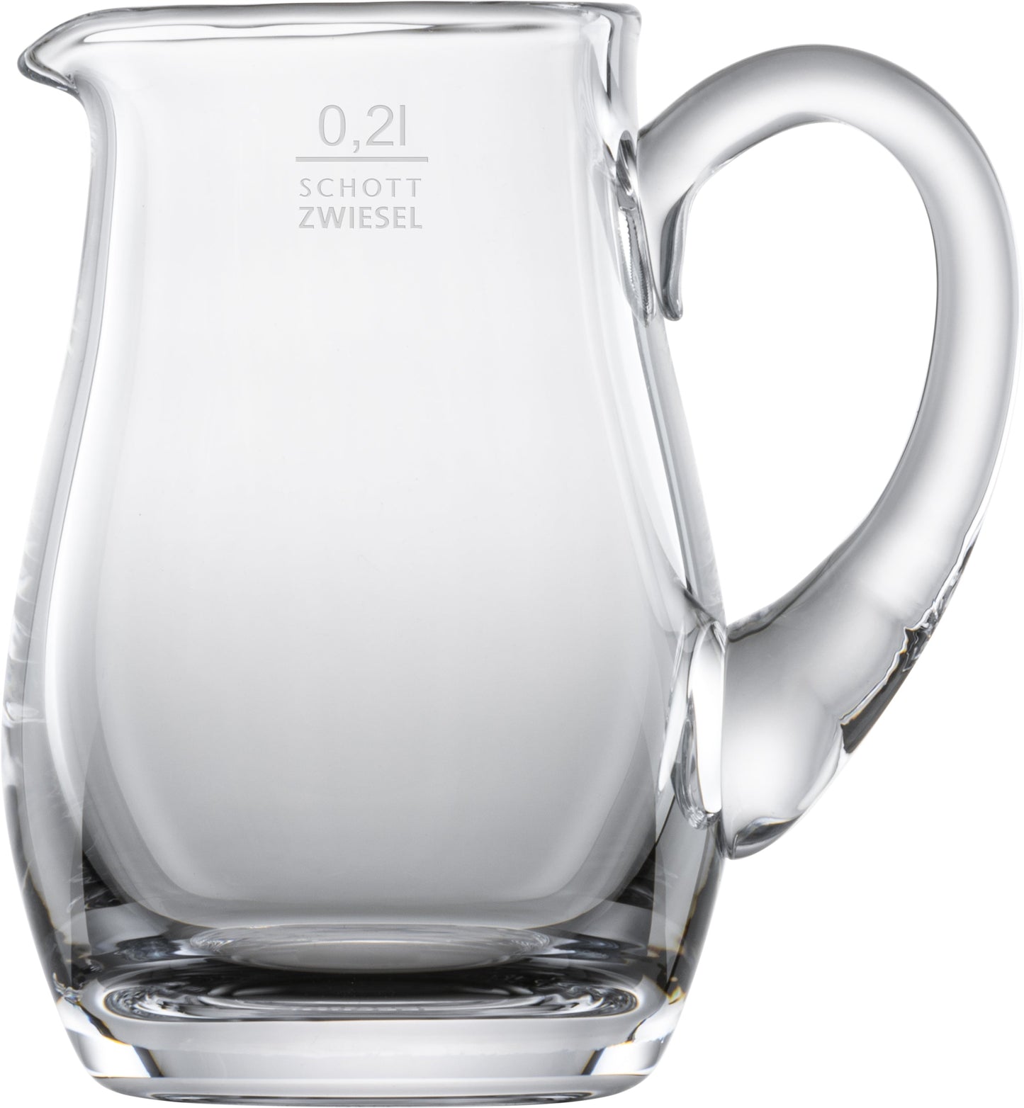 Glaskrug mit Henkel, 0,2L.