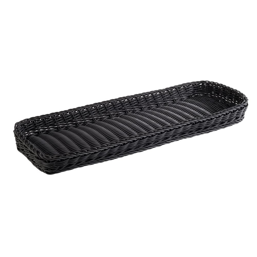 Schwarzes Brotkörbchen aus Rattan