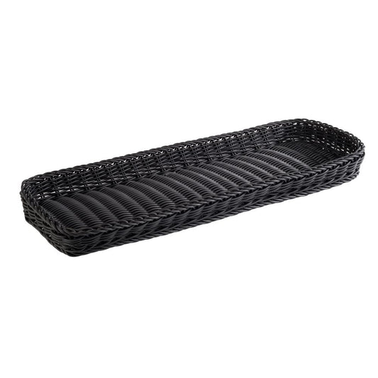 Schwarzes Brotkörbchen aus Rattan