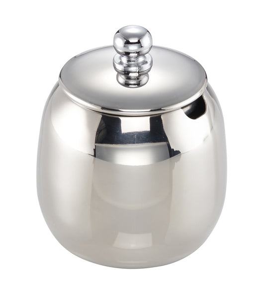 Silberne Zuckerdose mit Deckel.