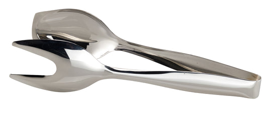 Silberne Salatbesteck-Gabel und Löffel.