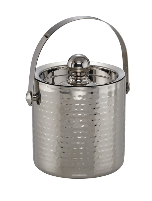 Edelstahl-Eiskübel mit Deckel.