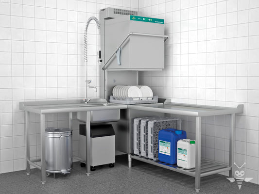 Reinigungsstation in Gastronomie-Küche