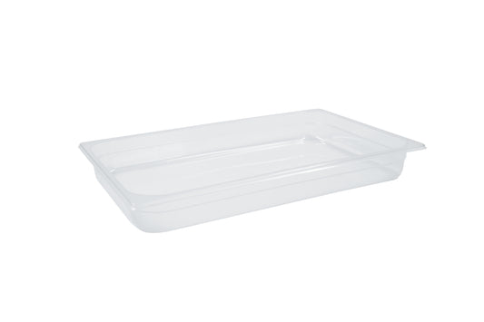 Transparente Kunststoffbehälter für Gastronomie.