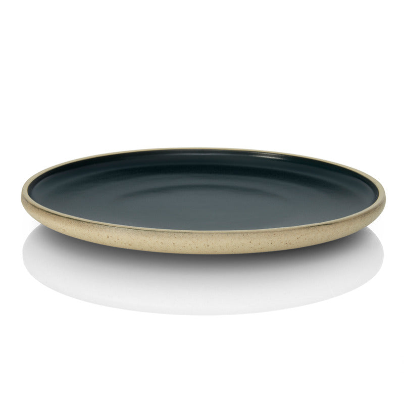 Leere schwarze Servierplatte