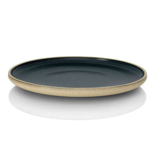 Leere schwarze Servierplatte