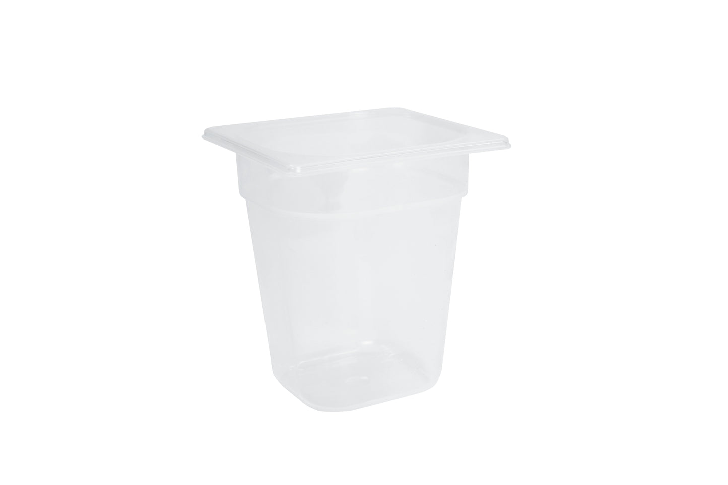 Transparenter Behälter mit Deckel.