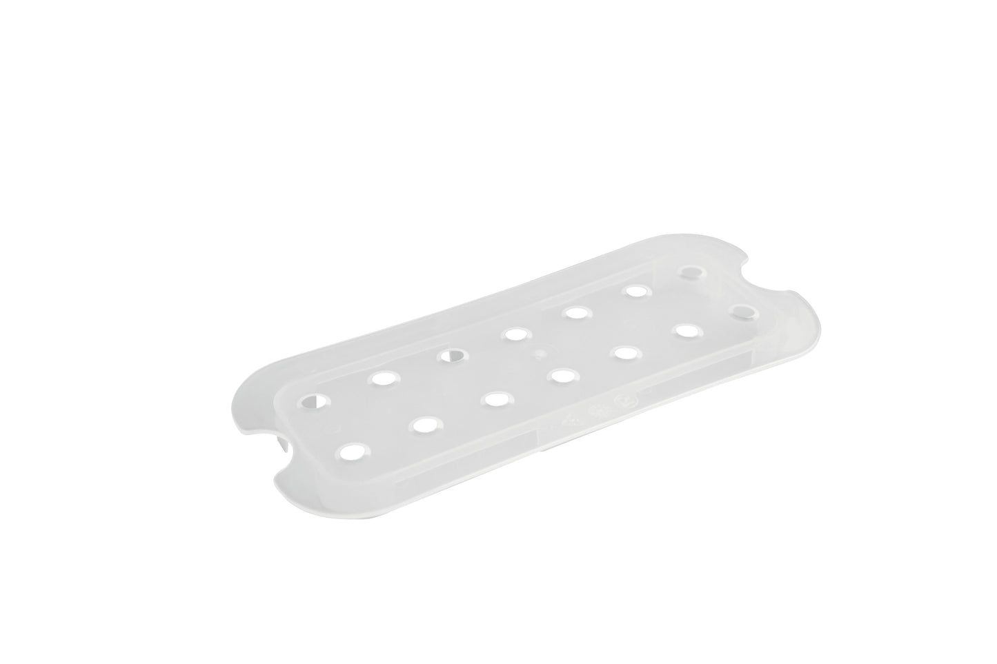 Transparente Kunststoffplatte mit Löchern.